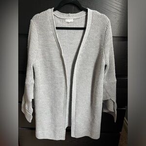 Gentle Fawn elevated basic cardigan gray soft knit open front Large quiet luxury